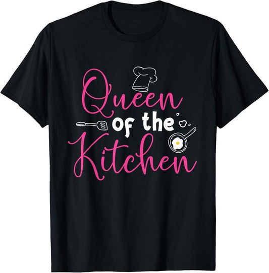 100% Cotton Cooking Queen Kitchen Funny Gift for Chef Culinari T-Shirt