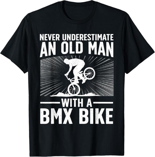 100% Cotton Cool BMX Bike Design For Grandpa Men BMX Bike Rider Lover T-Shirt
