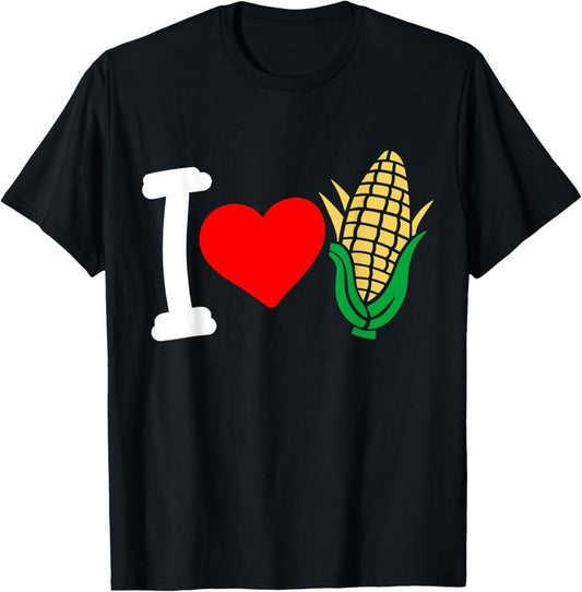 100% Cotton Corn I Love Corn T-Shirt