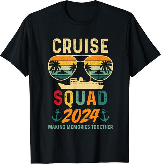 100% Cotton Cruise Squad 2024 Family Vacation Matching Group Summer T-Shirt