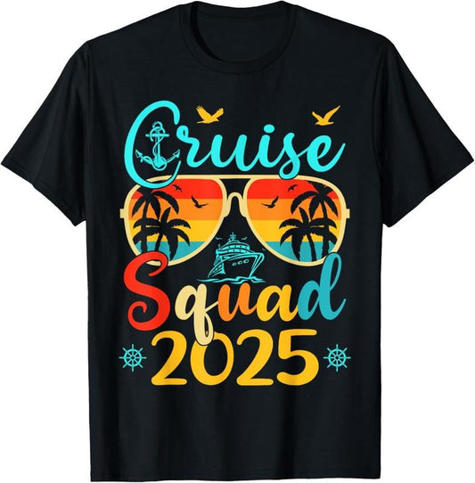 100% Cotton Cruise Squad 2025 Summer Vacation Matching Family Cruise T-Shirt