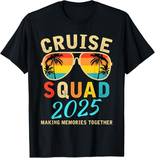100% Cotton Cruise Squad 2025 Summer Vacation Matching Family Group T-Shirt