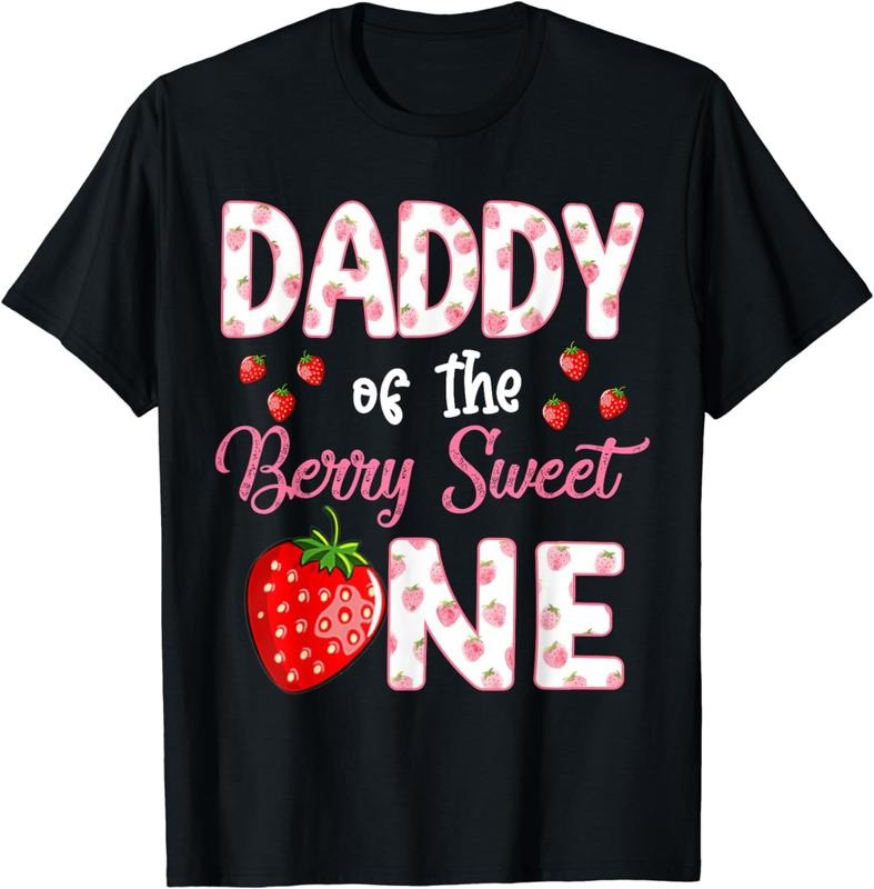 [100% Cotton]Daddy Of The Berry Sweet One Strawberry First Birthday T-Shirt Hoodie, Sweatshirt | WearSparks.com