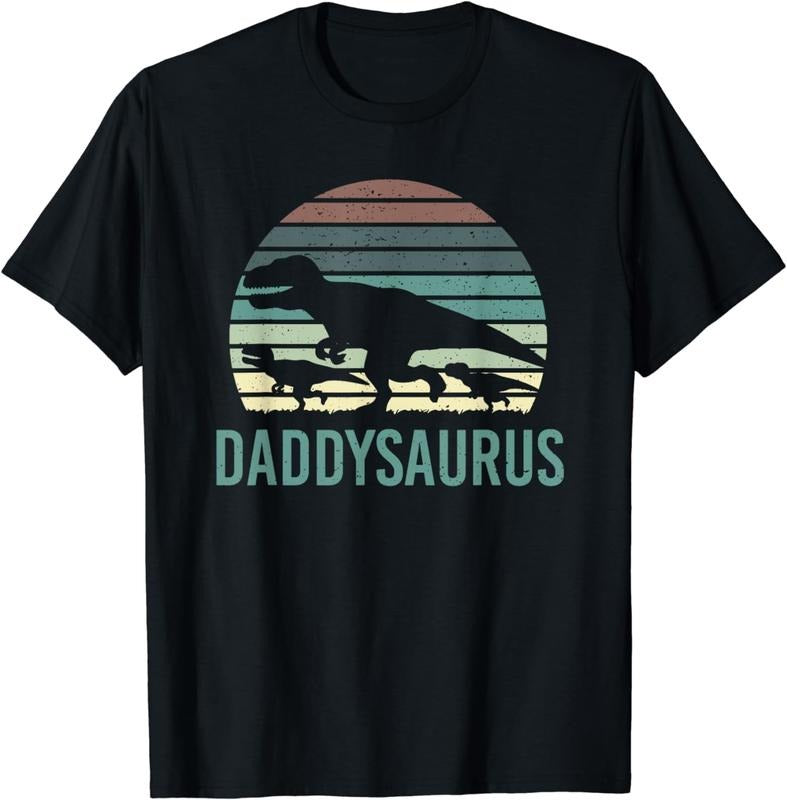 [100% Cotton]Daddysaurus Fathersday Dad Papa Family Dinosaurs Vintage T-Shirt