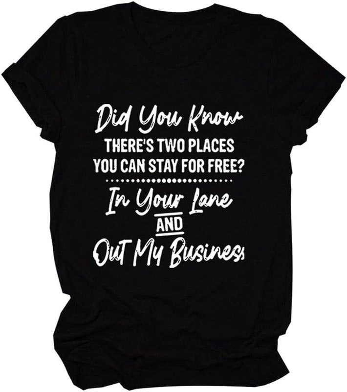 [100% Cotton]Did You Know There are Two Places Letter Printed Graphic Shirts Casual Short Sleeve T Shirts Gift