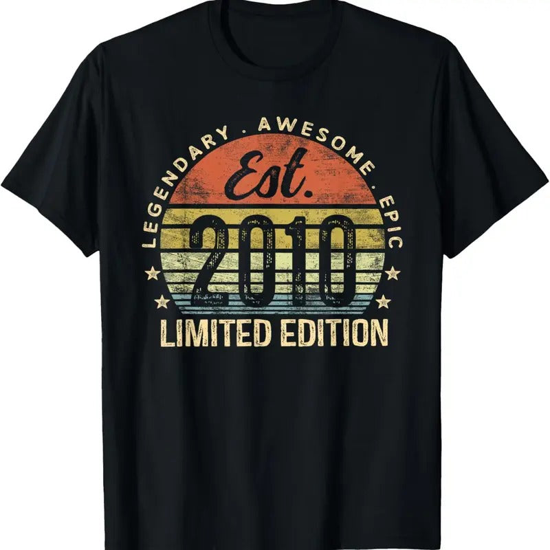 100% Cotton Est 2010 Limited Edition 14th Birthday Gifts 14 Year Old T-Shirt