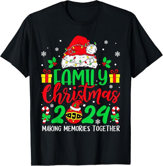 100% Cotton Family Christmas 2024 Matching Squad Santa Elf Funny Xmas Shirt T-Shirt