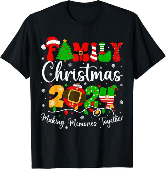 100% Cotton Family Christmas 2024 Matching Squad Santa Elf Funny Xmas T-Shirt Tee