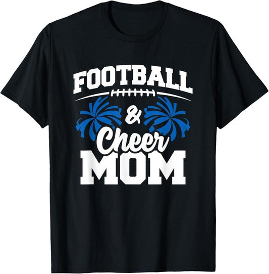 100% Cotton Football Cheer Mom - High School Cheerleader - Cheerleading T-Shirt