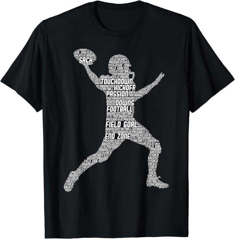 [100% Cotton]Football Player American Football Boyss Men T-Shirt Black Hoodie, Sweatshirt | WearSparks.com