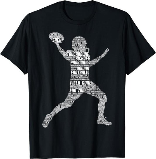 [100% Cotton]Football Player American Football Boyss Men T-Shirt Black Hoodie, Sweatshirt | WearSparks.com