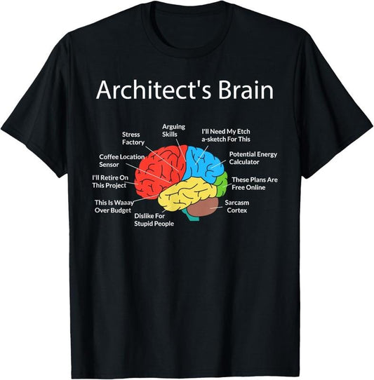 100% Cotton Funny Architect's Brain Architecture Students T-Shirt Gifts T-Shirt