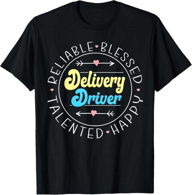 100% Cotton Funny Delivery Truck Driver Courier Postal Worker Delivery Driver T-Shirt
