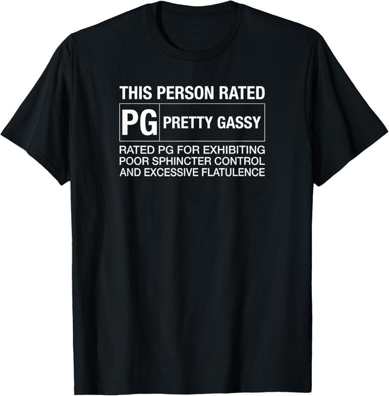 100% Cotton Funny Fart Shirt, This Person Rated PG Pretty Gassy Fart T-Shirt