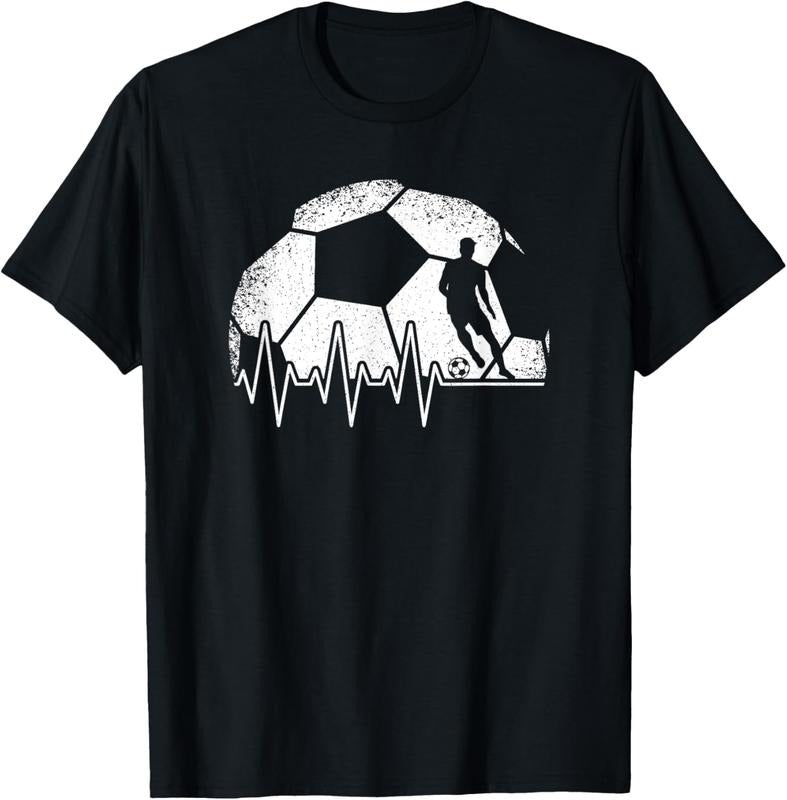 100% Cotton Funny Soccer Heartbeat Soccer Player T-Shirt