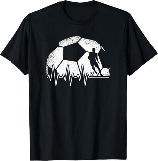 100% Cotton Funny Soccer Heartbeat Soccer Player T-Shirt