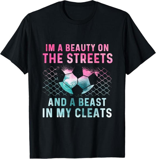 100% Cotton Girl Soccer Player Gifts Team Cleats Mom Goalie Captain T-Shirt
