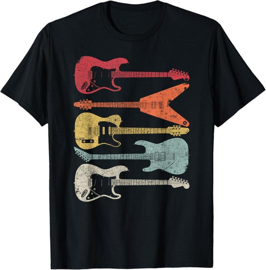 100% Cotton Guitar Shirt. Retro Style, Gift For Guitarist T-Shirt