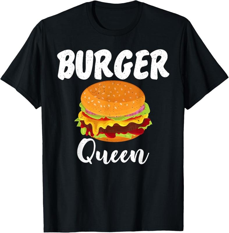 100% Cotton Hamburger Cheeseburger Burger Queen Fast Food T-Shirt