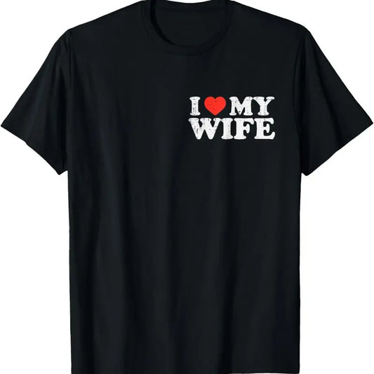 100% Cotton I Heart Love My Wife Retro Vintage Valentine's Day Lover T-Shirt