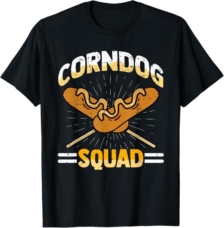 100% Cotton I LOVE CORNDOGS SQUAD, Carnival, Corn Dogs, Hot Dog T-Shirt