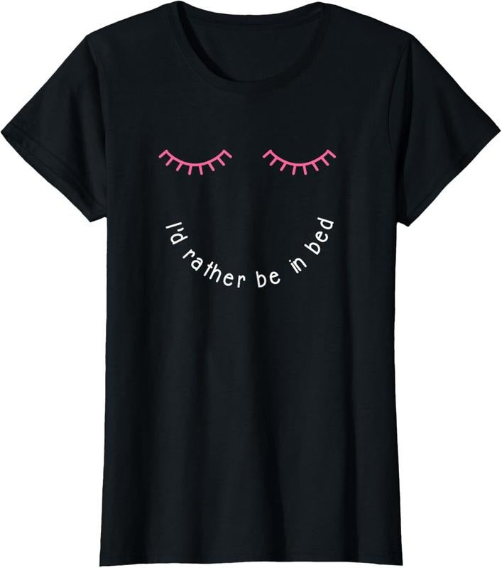100% Cotton Id rather be in bed tshirt love sleeping nap tee T-Shirt