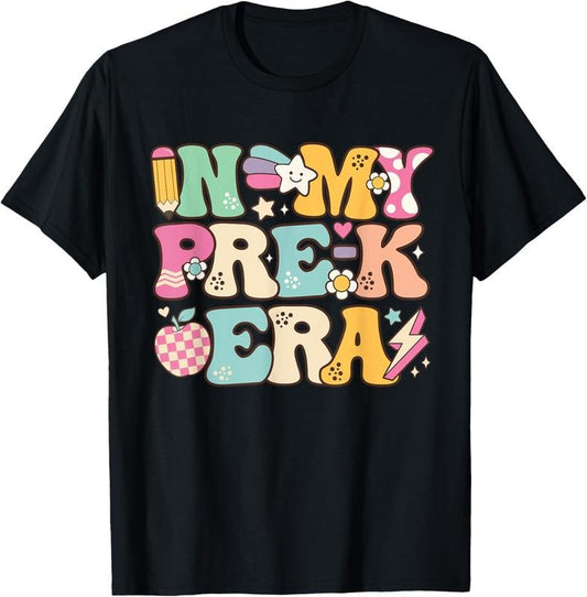 100% Cotton In My Pre-K Era Girl Back To School Cute PreSchool Teacher T-Shirt