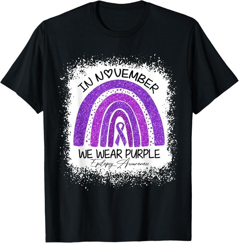 100% Cotton In November We Wear Purple Epilepsy Awareness T-Shirt