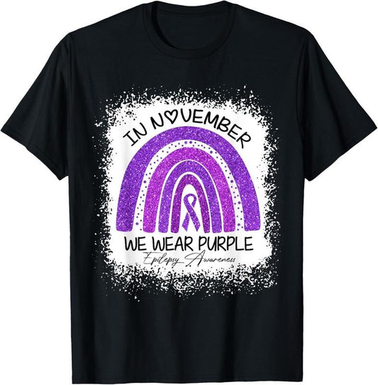 100% Cotton In November We Wear Purple Epilepsy Awareness T-Shirt