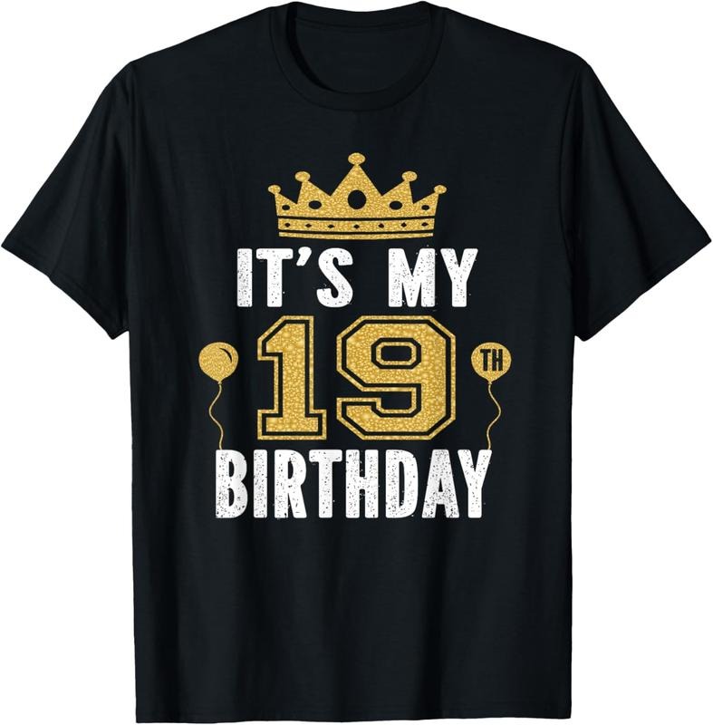 100% Cotton It's My 19th Birthday Gift For 19 Years Old Man And Woman T-Shirt