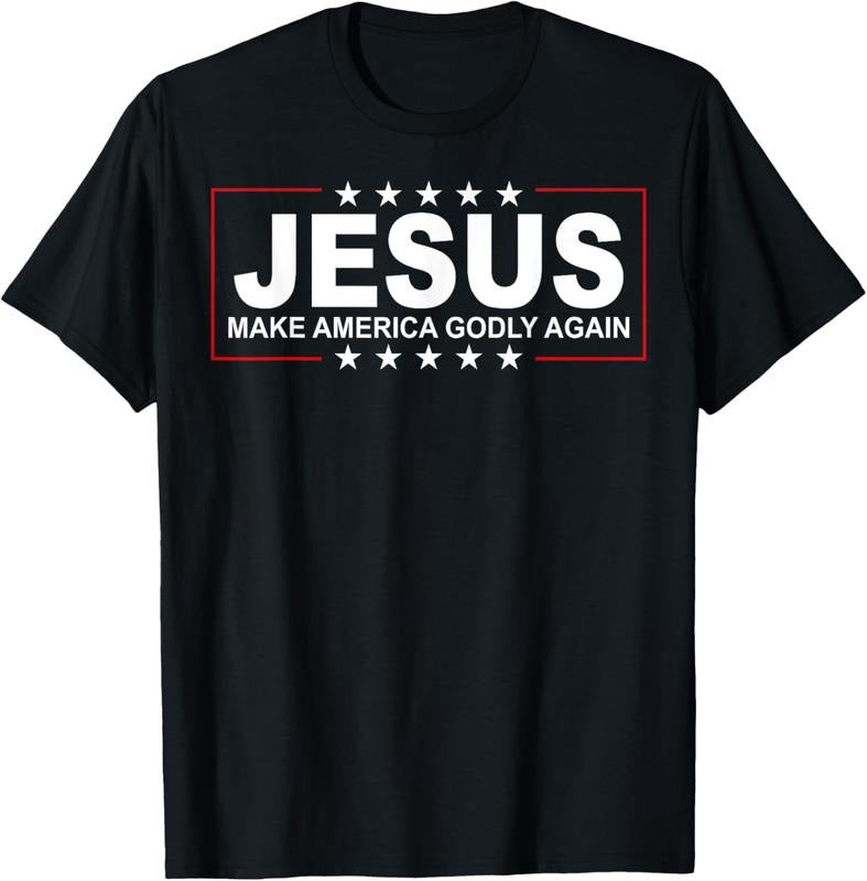 100% Cotton Jesus Make America Godly Again T-Shirt