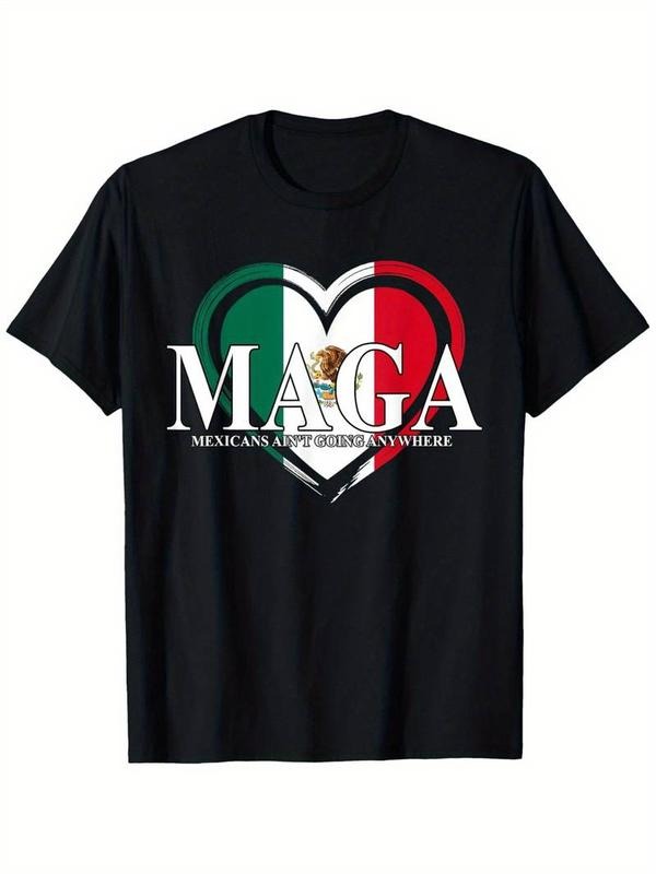 [100% Cotton]MAGA "Mexicans Ain't Going Anywhere" Funny Graphic T-Shirt - Soft