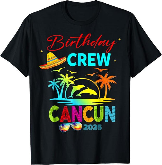 100% Cotton Mexico Cancun Birthday Boy Trip Vacation 2025 Matching Group T-Shirt