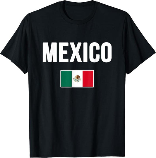 100% Cotton Mexico Mexican Flag T-Shirt