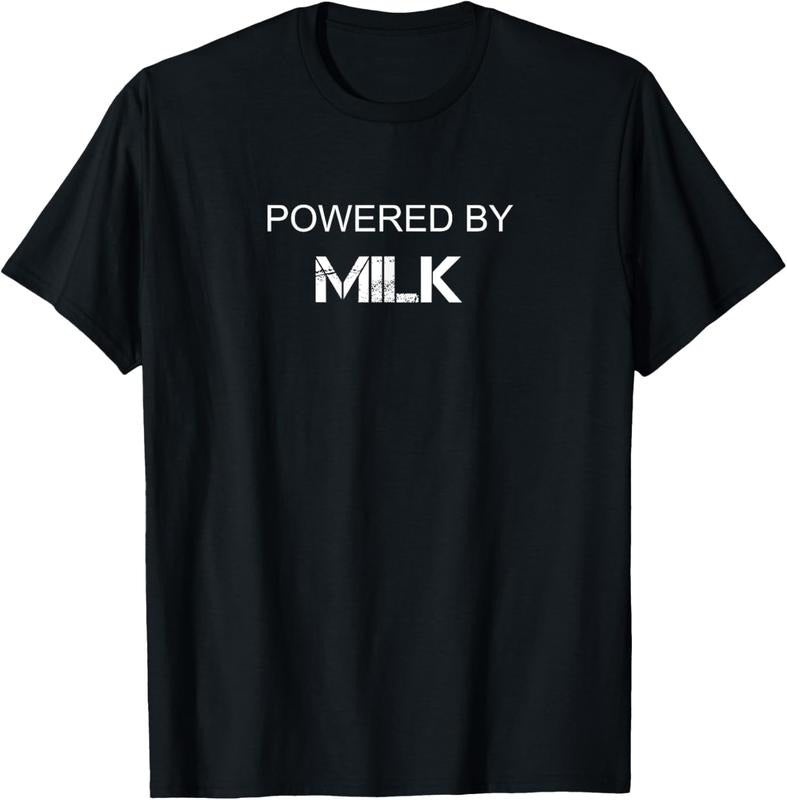 100% Cotton Milk Lover - Powered By Milk T-Shirt
