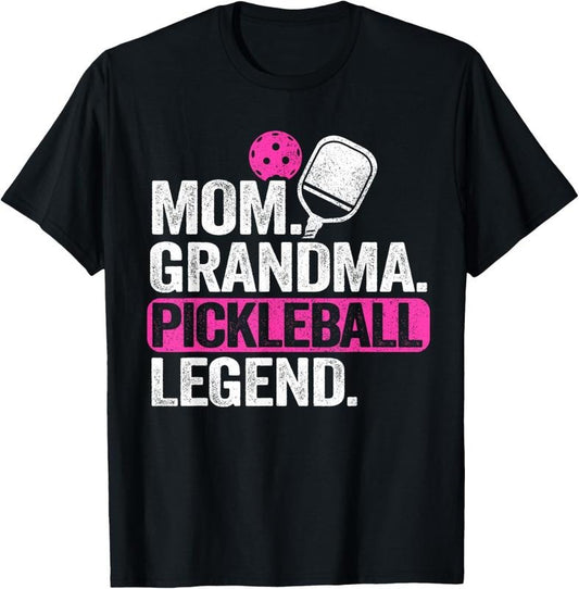 100% Cotton Mom Grandma Pickleball Legend Player Funny Pickle Ball T-Shirt