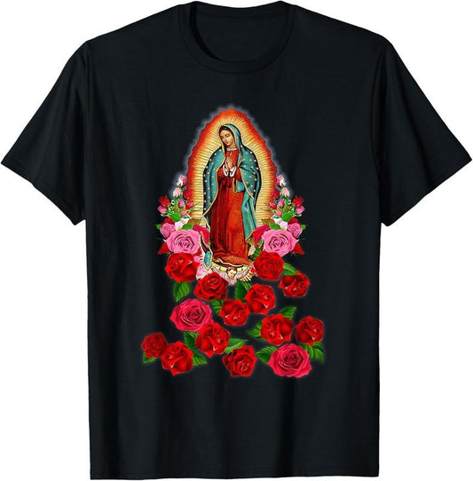 100% Cotton Mother Mary Our Lady Of Guadalupe Catholic Saint Christian T-Shirt