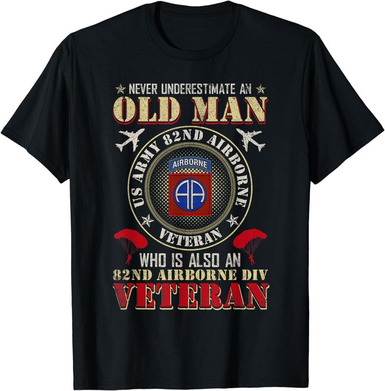 [100% Cotton]Never Undertimate An Old Man 82nd Airborne Paratrooper T-Shirt Hoodie, Sweatshirt | WearSparks.com