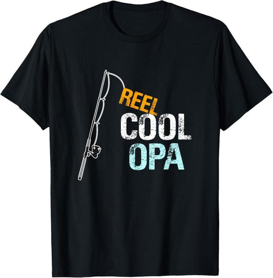 100% Cotton Opa Gift from Granddaughter Grandson Reel Cool Opa T-Shirt