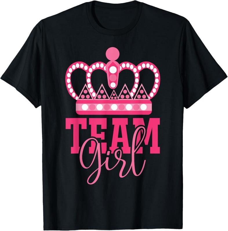 100% Cotton Pink Team Girl Team Boy Gender Reveal Party Matching Family T-Shirt