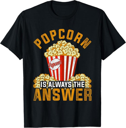 100% Cotton Popcorn Lover Funny Movies Snack Gift Popcorn T-Shirt