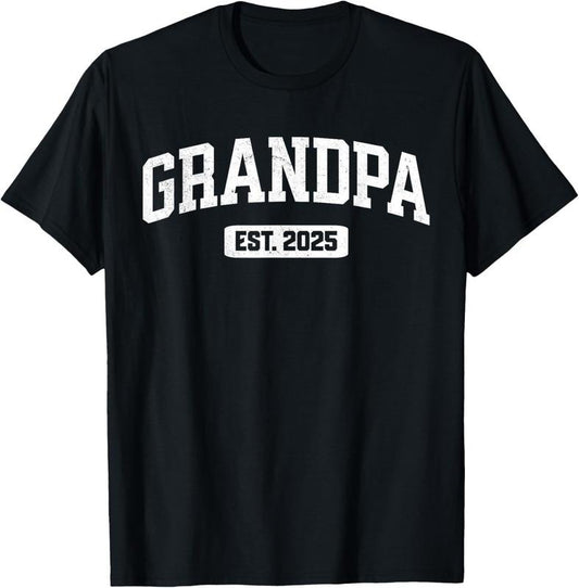 100% Cotton Promoted to Grandpa 2025 Grandfather Pregnancy Announcement T-Shirt
