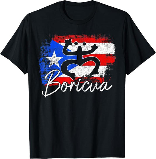 100% Cotton Puerto Rican Flag Hispanic Heritage Boricua Puerto Rico Frog T-Shirt