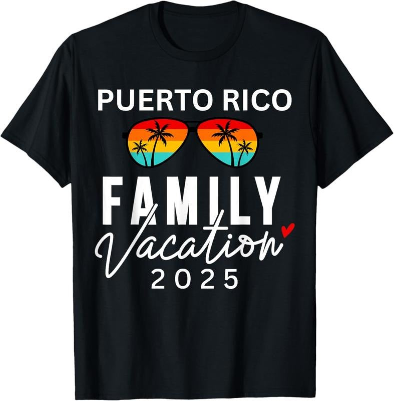 100% Cotton Puerto Rico Family Vacation 2025 Beach Summer Trip Matching T-Shirt