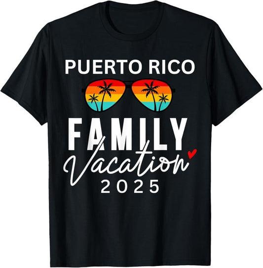 100% Cotton Puerto Rico Family Vacation 2025 Beach Summer Trip Matching T-Shirt