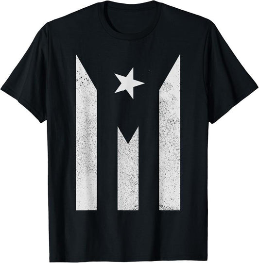 100% Cotton Puerto Rico Flag Black Gift T-Shirt