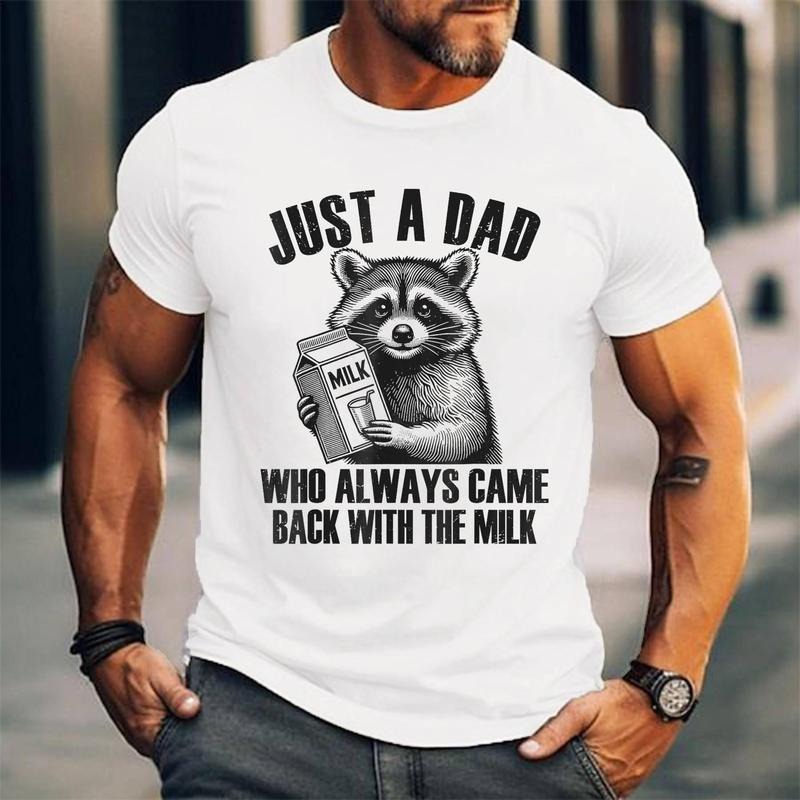 [100% Cotton Shirt] Just a dad who always came back with the milk Unisex T-Shirt