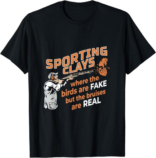 [100% Cotton]Skeet Trap Shooting,Sporting Clay, Shooting Vest Men T-Sh T-Shirt