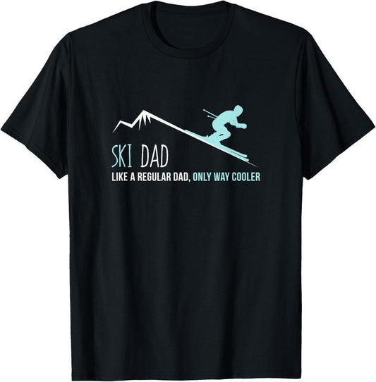 100% Cotton Ski Dad Funny Cute Winter Skiing Gift T-Shirt