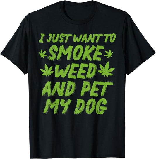 [100% Cotton]Smoke Weed Pet My Dog Cannabis Marijuana 420 THC Stoner Gift T-Shirt Hoodie, Sweatshirt | WearSparks.com